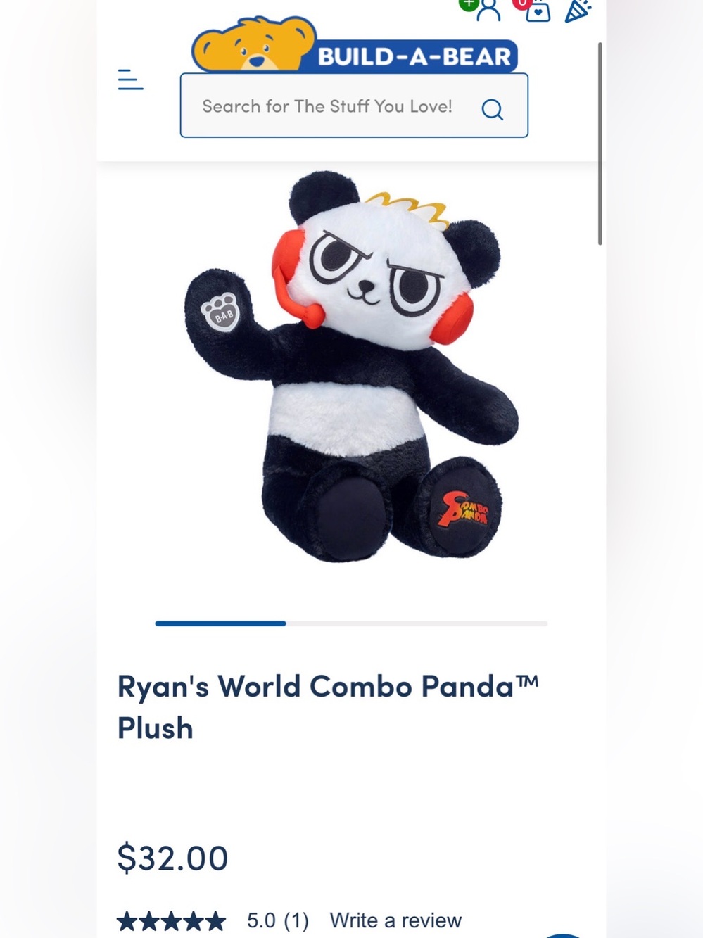 Ryan's World Combo Panda Plush Build a Bear